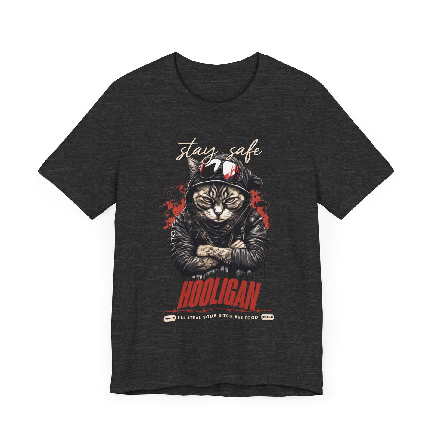 Hooligan Stay Safe Funny Cat Tshirt